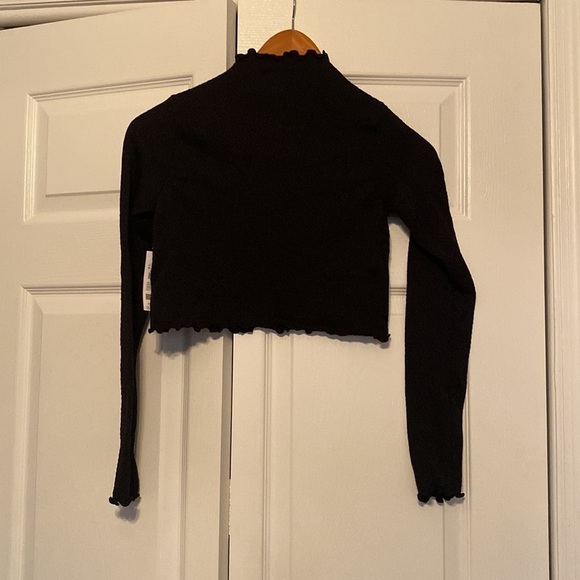 Garage black mock neck crop top, size S, black - Picture 2 of 5